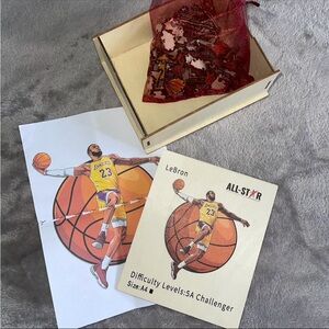 LEBRON JAMES Unique Irregular Shape Sports Stars 3D Wooden Jigsaw Puzzle